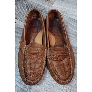 Camel Boots 9.5 Brown Leather Loafer Slip On Casual Event Business Comfy Shoes